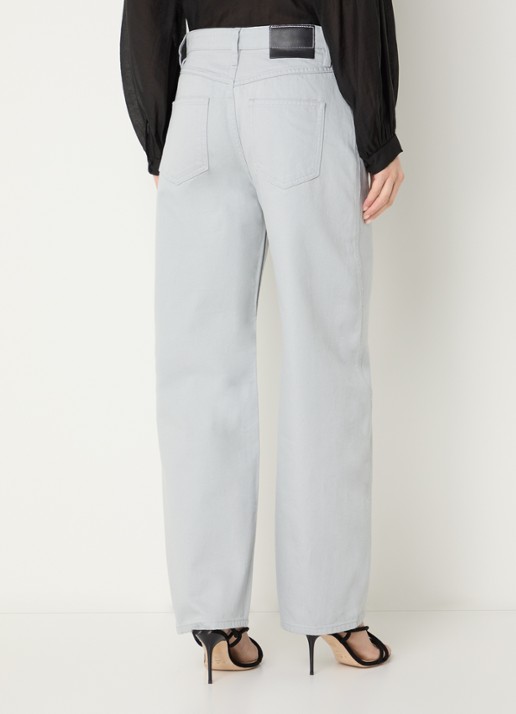 IRO Aurelien high waist straight leg jeans met gekleurde wassing - achterkant grijs