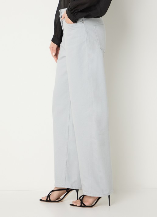 IRO Aurelien high waist straight leg jeans met gekleurde wassing - detail 5 grijs