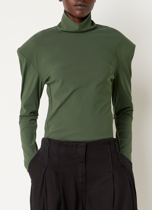 IRO Azales body met col - detail bronsgroen
