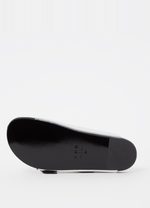 IRO Billie slipper van leer met metallic finish - detail 4 zilver