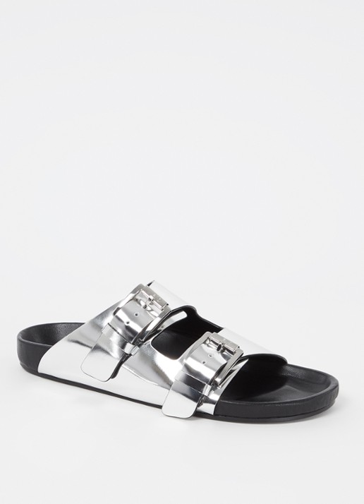 IRO Billie slipper van leer met metallic finish