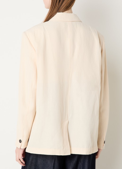 IRO Blazer in linnenblend met schoudervulling - achterkant 4 creme