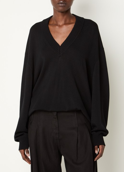 IRO Brise oversized ribgebreide trui met V-hals