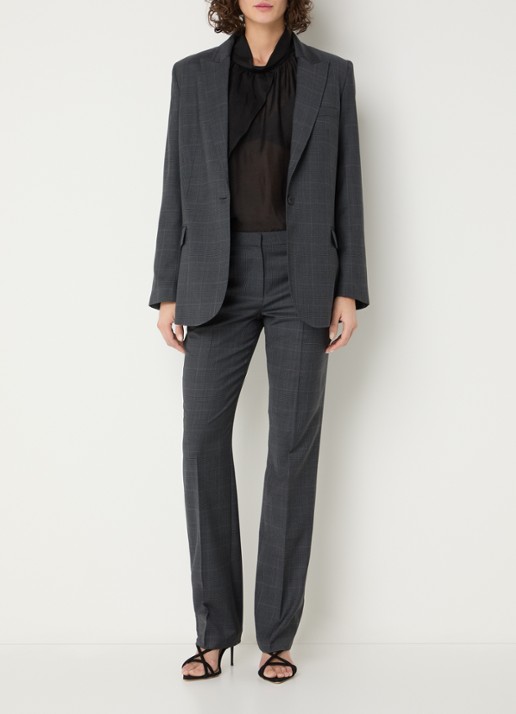 IRO Calu blazer in wolblend met klepzakken - voorkant 4 antraciet