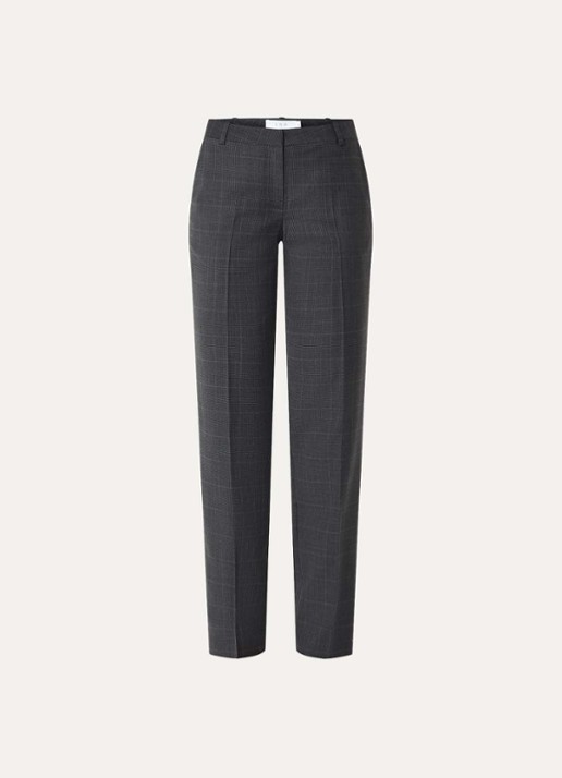 IRO Cayana high waist regular fit pantalon in wolblend - voorkant 3 donkergrijs
