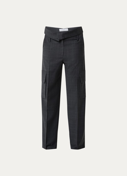 IRO Cruze high waist straight fit pantalon met steekzakken - voorkant 2 donkergrijs
