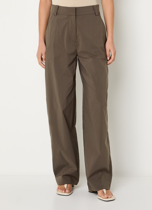 IRO Ellena mid waist straight leg broek met steekzakken