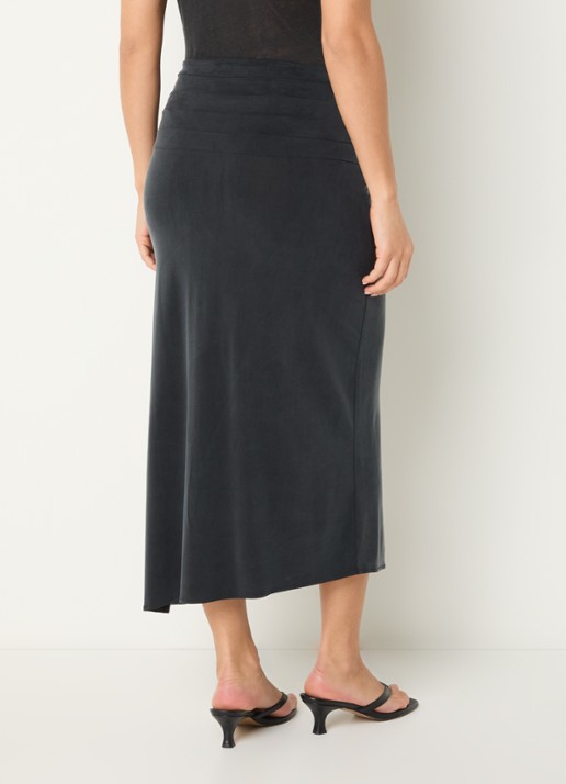 IRO Emeraude midi rok met split - achterkant 4 donkergrijs