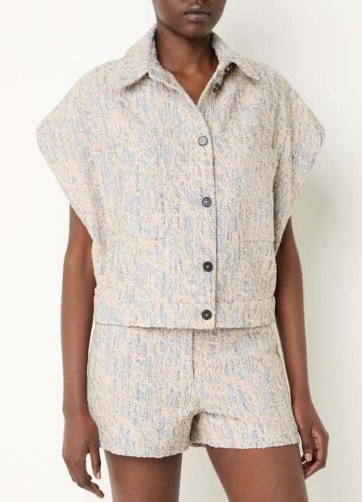 IRO Estel blouse met opgestikte zakken en tweed-look