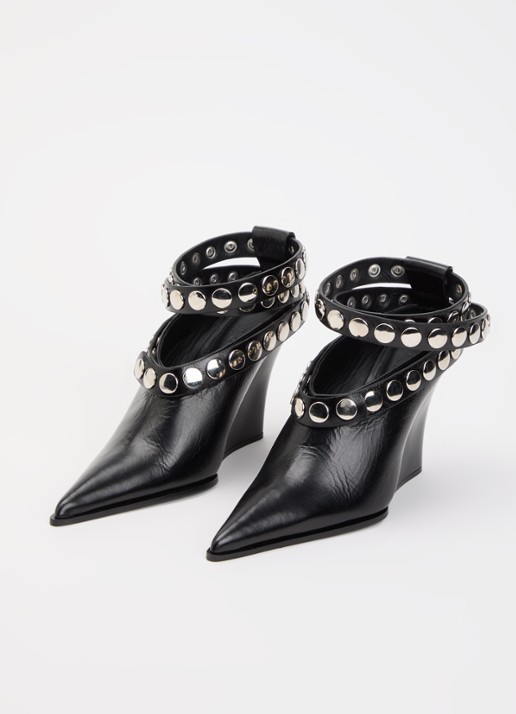 IRO Fauve Click pump van leer met studs - detail 3 zwart