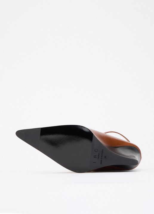 IRO Fauve pump van leer - detail 5 cognac