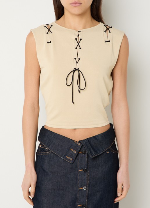 IRO Felicine crop top met rijgdetail