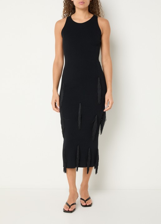 IRO Fleur midi jurk met franjes