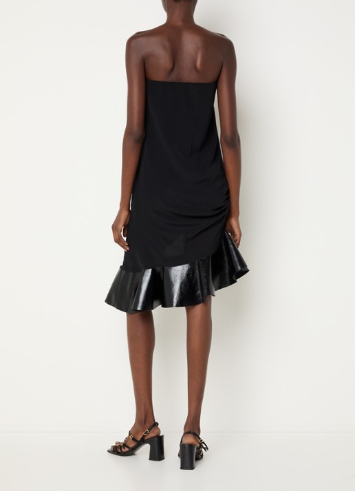 IRO Florence mini jurk in zijdeblend met asymmetrische zoom - achterkant zwart