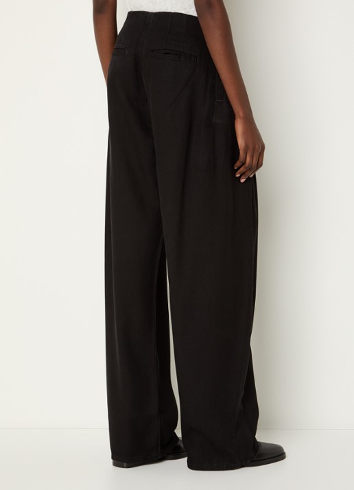 IRO Flowy high waist loose fit jeans met plooidetail - achterkant 2 zwart