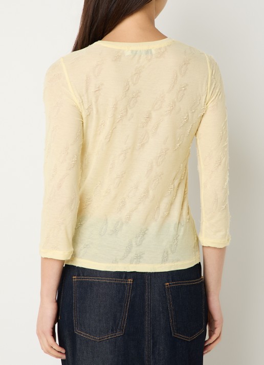 IRO Gracelia longsleeve met structuur - achterkant geel
