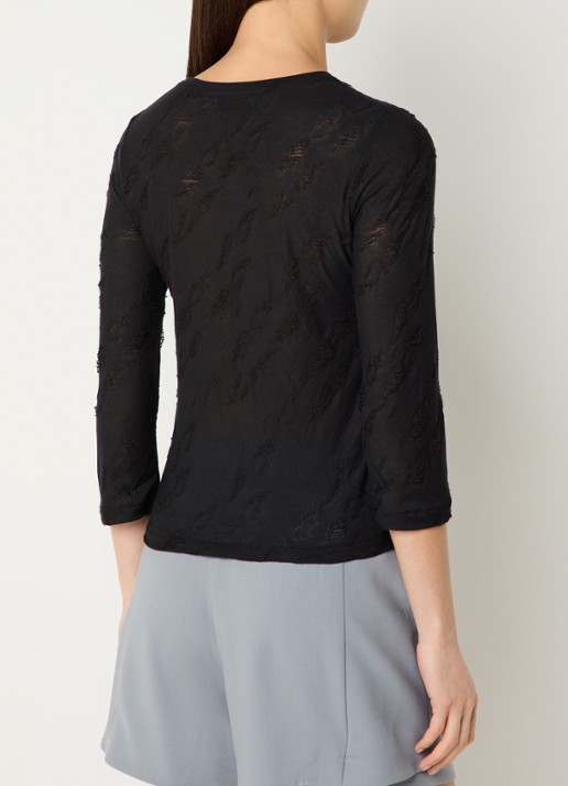 IRO Gracelia longsleeve met structuur - achterkant 3 zwart