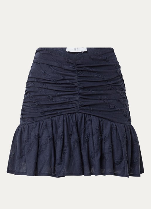 IRO Hasley mini rok met plooien - voorkant 2 donkerblauw