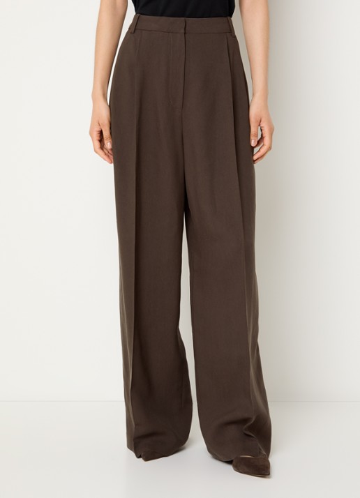 IRO Helis high waist wide leg pantalon met persplooi