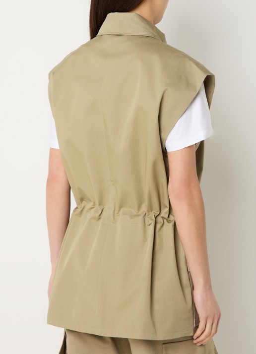 IRO Iziel bodywarmer met borstzakken - achterkant khaki