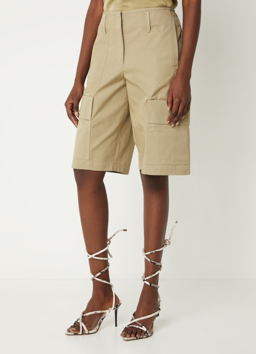 IRO Izyra high waist wide fit korte broek met opgestikte zakken