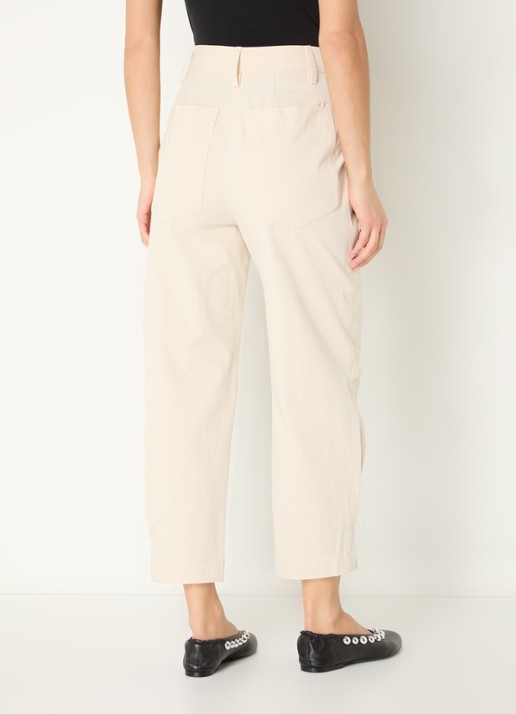 IRO Jadou high waist wide fit pantalon met steekzakken - achterkant creme