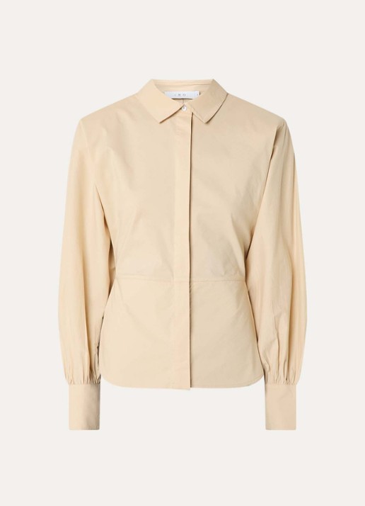 IRO Janine blouse met stretch - voorkant zand