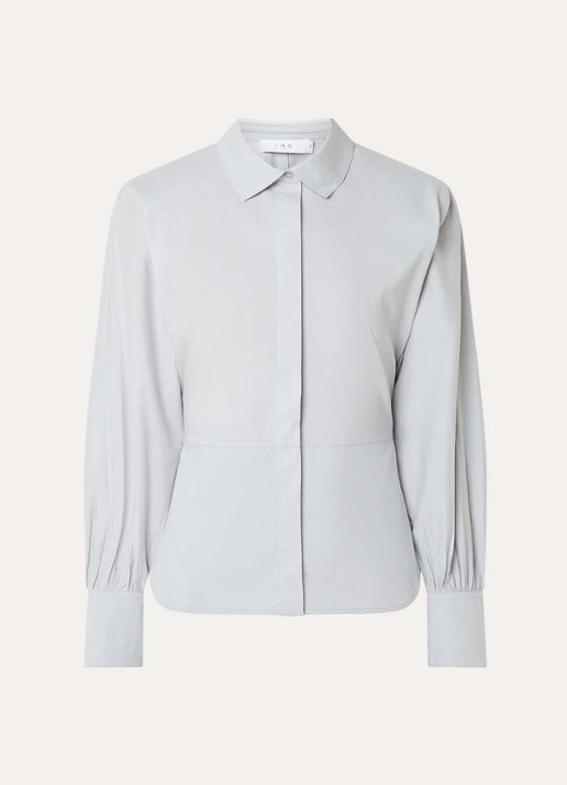 IRO Janine blouse met stretch - voorkant lichtgrijs