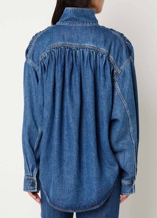 IRO Julie blouse van denim - achterkant 2 indigo