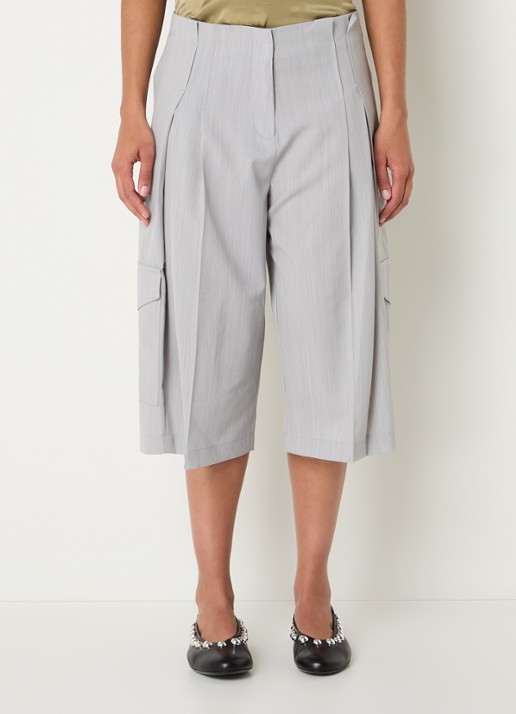 IRO Junny high waist korte broek in wolblend met opgestikte zakken
