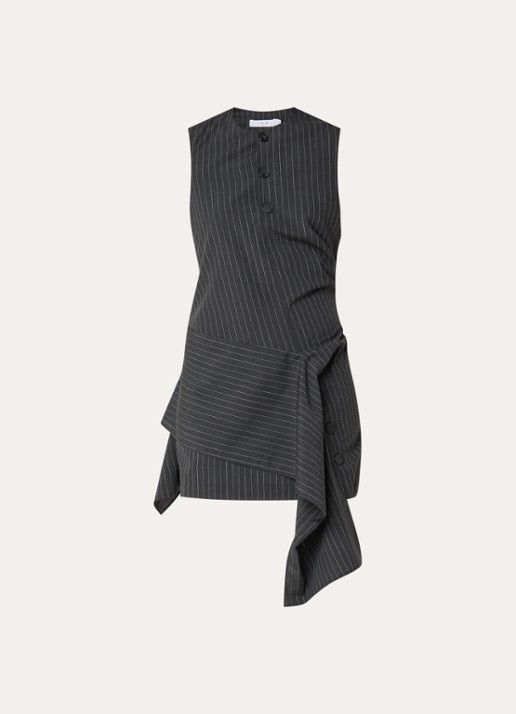 IRO Klea mini jurk met asymmetrische zoom - voorkant 2 donkergrijs