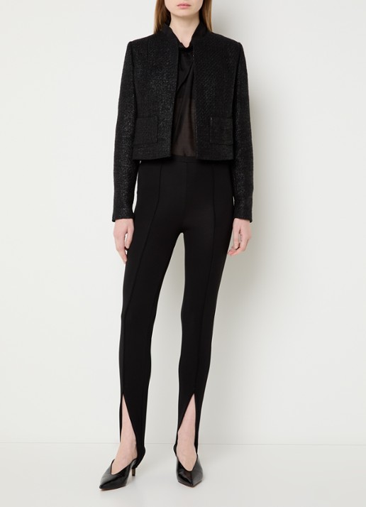 IRO Kylie jack met tweed-look en opgestikte zakken - voorkant 2 zwart