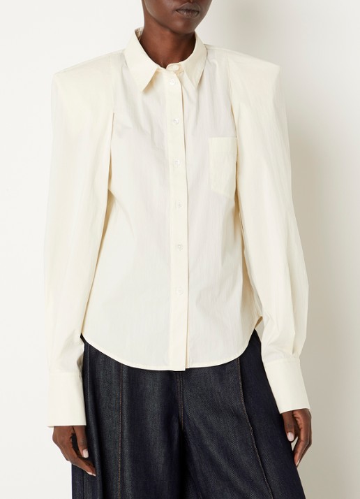 IRO Lizbeth blouse met ballonmouw - detail creme