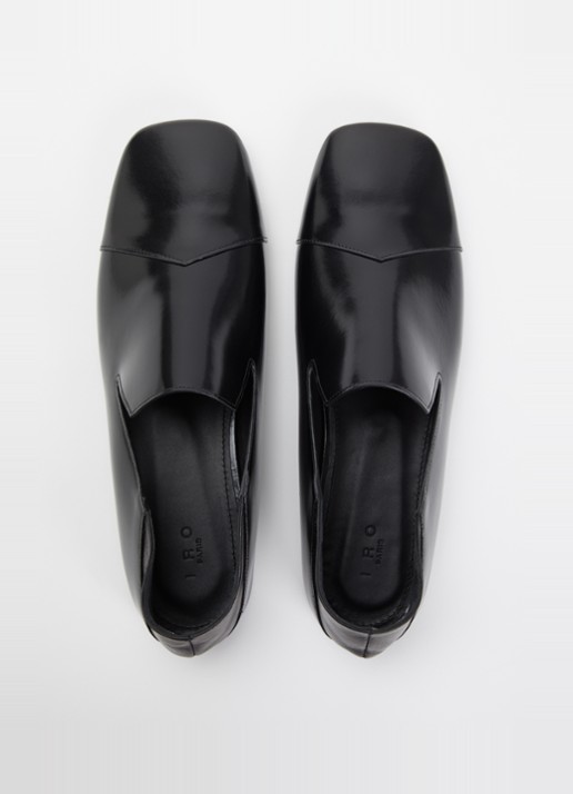 IRO Loafer van leer  - detail 4 zwart
