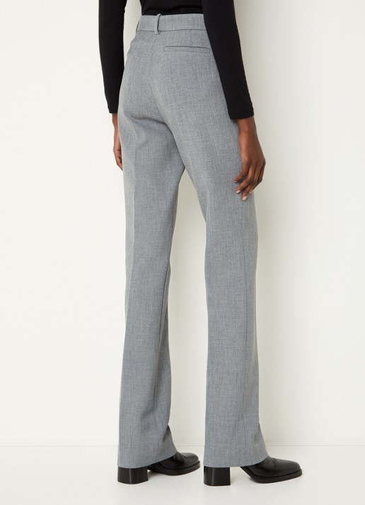 IRO Marila high waist bootcut fit pantalon met persplooi - achterkant grijsmele