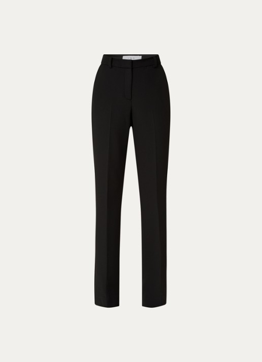 IRO Marila high waist bootcut fit pantalon met persplooi - voorkant 3 zwart