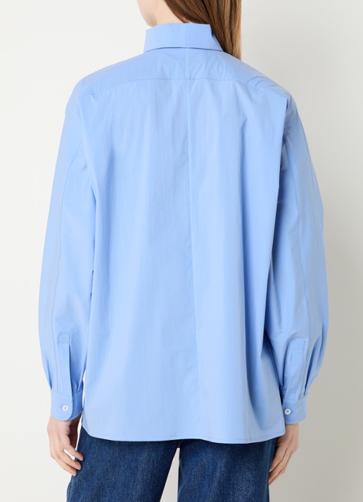 IRO Nylia blouse met stretch - achterkant blauwgrijs