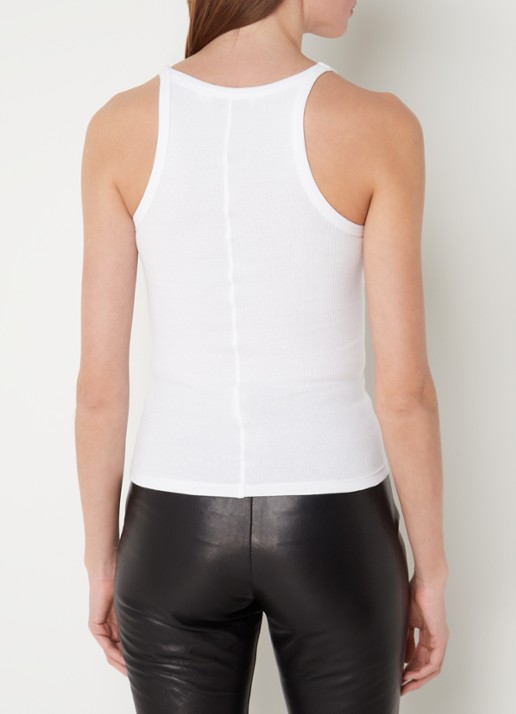 IRO Palisso tanktop met ribstructuur en ronde hals - achterkant 4 wit