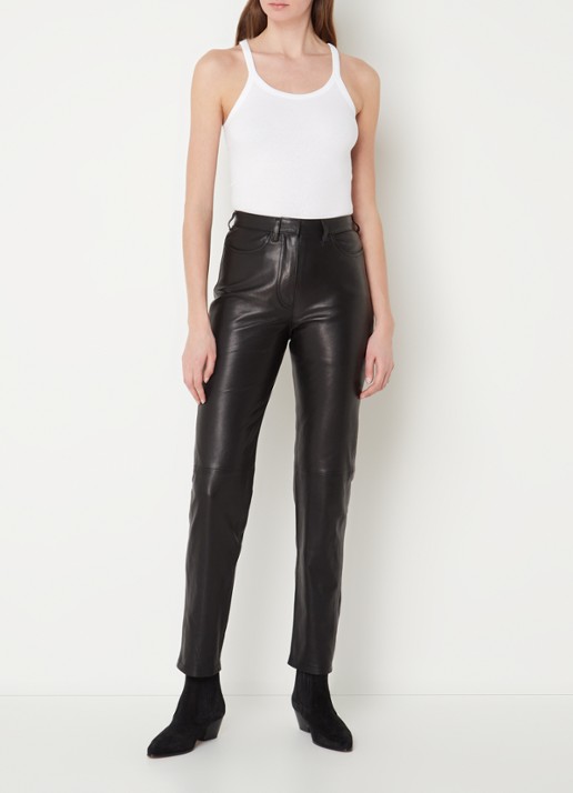 IRO Palisso tanktop met ribstructuur en ronde hals - voorkant 2 wit