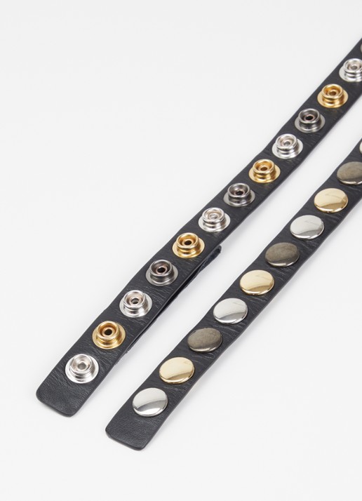 IRO Riem van kalfsleer - detail zwart