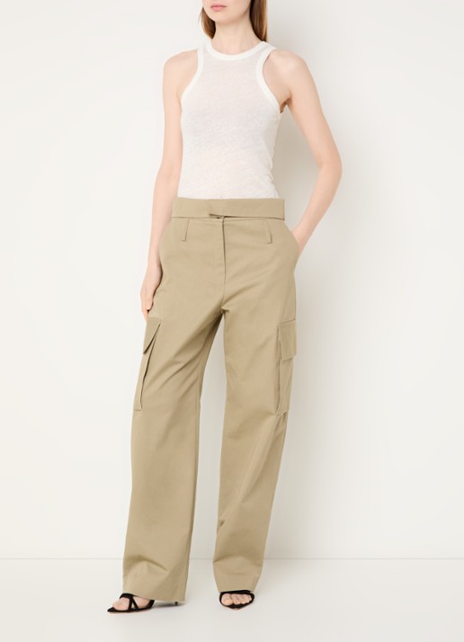IRO Safrina semi-transparante tanktop van linnen - voorkant 3 gebroken wit