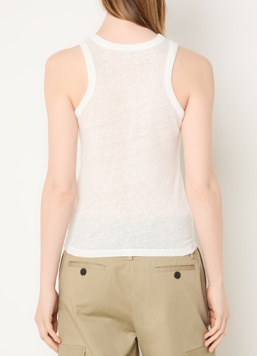 IRO Safrina tanktop van linnen - achterkant 4 gebroken wit