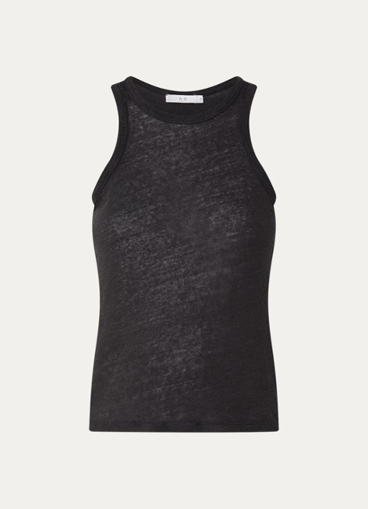 IRO Safrina tanktop van linnen - voorkant 2 zwart