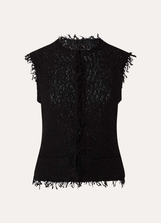 IRO Shanny grofgebreid gilet - voorkant 3 zwart