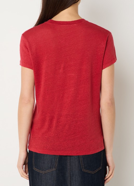 IRO Third T-shirt met ronde hals - achterkant rood