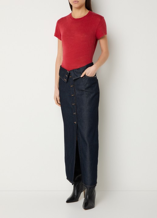 IRO Third T-shirt met ronde hals - voorkant 3 rood
