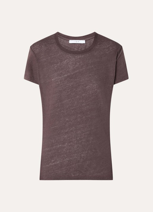 IRO Third T-shirt met ronde hals - voorkant bruin