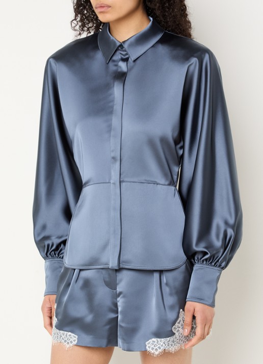 IRO Tyoha blouse van satijn met schoudervulling en ballonmouwen
