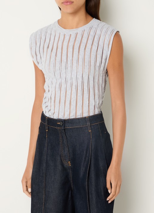 IRO Uzelie semi-transparante tanktop met ronde hals