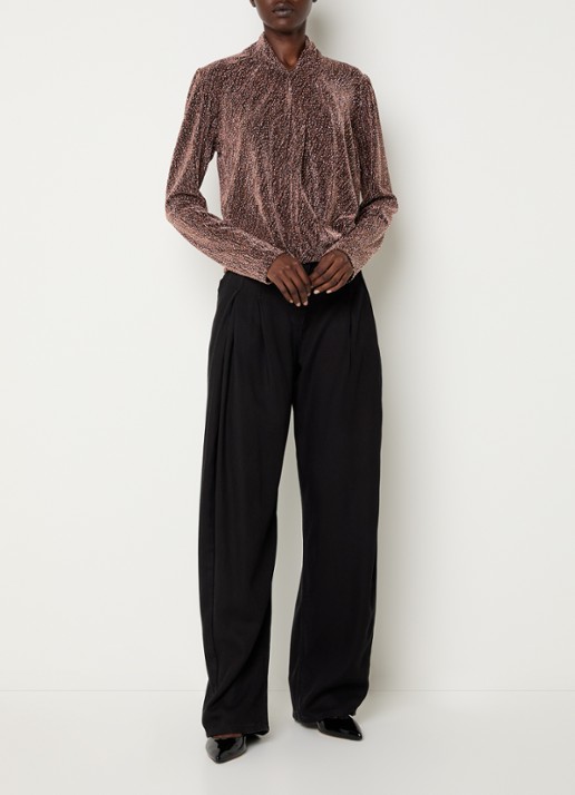 IRO Ysane top met strass - voorkant 3 bruin